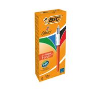 BIC Fine Ballpoint Pens 4 Colours Assorted Ink Ballpoint Pens Pack of 12
