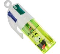 BIC 4 Colours Ballpoint Pens and Case - Set of 6 Pens and Decorative Pen Pot -