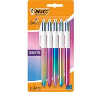 BiC 4 Colours Gradient Retractable Ball Pen Medium Points (1.00 mm) - Tri-Colou