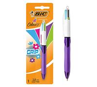 Bic 4 Colours Grip Ballpoint Pen Fashion Colours 1 Pack, 8922912