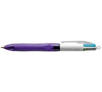 BIC 4 Colours Grip Blue. Green. Pink. Purple Clip-on retractable ballp