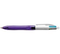 BIC 4 Colours Grip Blue, Green, Pink, Purple Clip-on retractable ballpoint pen Medium 12 pc(s)