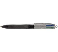 BIC 4 Colours Grip PRO Clip-on Retractable Ballpoint Pen Medium Black Blue Green Red 12 Pieces (Black, Blue, Green, Red, Black, Grey, Clip-on Retractable Ballpoint Pen, Medium, 1 mm, 0.4 mm)