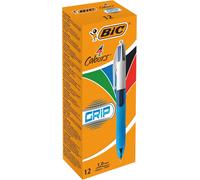 BIC 4 Colours Grip Retractable Ballpoint Pens - Box of 1 count (Pack 12)