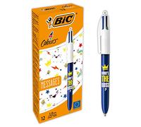 BIC Ballpoint Pens 4 Colours Messages – Medium 1mm – Who's The Boss Design, Box of 12