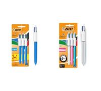 BIC 4 Colours Multicolour Ink Pens, Original and Shine Bundle, Pack of 6