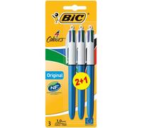 BIC 4-Colour Retractable Ballpoint Pen Original - Pack of 2 + 1 Free
