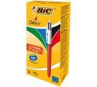 BIC 4 Colours Original Fine Ball Pens Fine Point (0.8 mm) - Box of 12