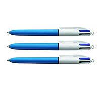 BIC 4 Colours Original, Retractable Ballpoint Pens, Ideal for School, Medium Point (1.0mm), Multi-coloured, Pack of 3