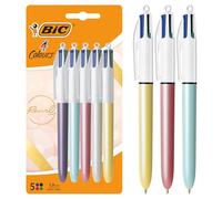 BIC 4 Colours Pearl Multicoloured Ball Pen Pack of 5