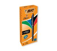 Bic 4 Colours Pro Retractable Ballpoint Pen (12 Pack) 902129