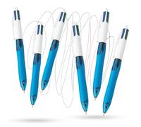 BIC 4 Colours Retractable Ballpoint Pens, Medium Point (1.0 mm) Every-Day Writing Pens with Extra Comfort Grip, Blue, Multipack (6)