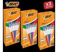 Bic 4 Colours Shine Ballpoint Pens Medium Point (1.0 mm) - Assorted Metallic Barrels, Box of 123 Packs Bic Multicolor