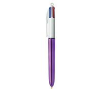 BIC 4 Colours Shine Ballpoint Pens - Metallic Purple Body, Box of 12