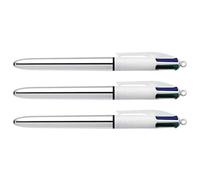 Bic 4 Colours Shine Ballpoint Pens Pack of 3 Silver Paste Moy. 4 Classic Colours