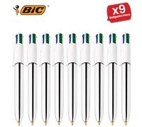 BIC Shine / 1 Pen 4 Colours White / Metallic Silver Body 4 Classic Colours