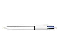 BiC Shine 4 Colour Ballpen, Silver/White