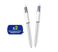 Bic 4 Colours Shine Sliver 2 Pcs Bic Multicolor