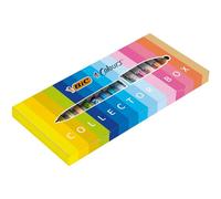 BIC 4 Colours Special Collection of 15 Ball Pens Medium Points (1.00 mm) and Wide Point (1.6 mm) - Assorted Ink Colours, Box of 15