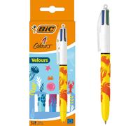 Bic 4 Colours Velours Ball Pens Medium Point (1.0 mm) - Assorted Barrel Designs
