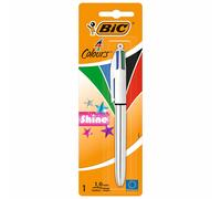 Bic 4 Colours Shine Pen Blister Pack White, x1
