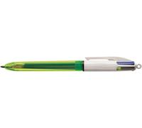 BIC 4Colours Fluo Clip-on retractable pen Black, Blue, Red, Yellow 12 pc(s)