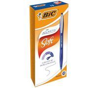 Bic 902132 Atlantis Soft Ball Pens Medium Point (1.0 mm) - Blue, Box of 12