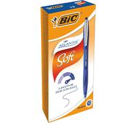 Bic 902132 Atlantis Soft Ball Pens Medium Point (1.0 mm) - Blue, Box of 12
