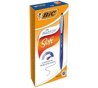 Bic 902132 Atlantis Soft Ball Pens Medium Point (1.0 mm) - Blue, Box Of 12
