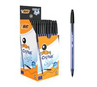 BIC 921263 Cristal Soft Ballpoint Pens Non-Retractable Black Box of 50