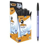 Bic Cristal Soft Ball Pen Medium 0.35mm Line Black Pack 50