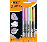 Bic 9432782 Intensity Permanent Markers Pastel Colours - Blister Pack of 5