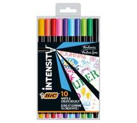 Bic 953034 Intensity Pack of 10 Felt-Tip Pens with Writing Based Ink, Multicolor, 0.4 mm