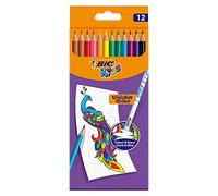 BIC Kids Evolution Illusion Erasable Colored Pencils, Pack of 12