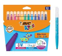 BIC Kids Kid Couleur Baby Colouring Pens 12 Pack, Multicolor