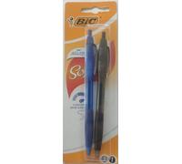 Bic Atlantis Ballpoint Pens, 2 Pack, one Blue and one Black