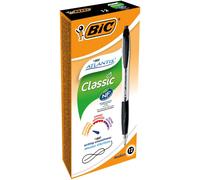 BIC Atlantis Classic Retractable Ballpoint Pen Grip Medium 0.4 mm Black Pack of 12