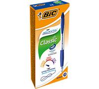 BIC Atlantis Classic Retractable Ballpoint Pen Grip Medium 0.4 mm Blue Pack of 12