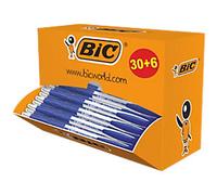 BIC Atlantis Classic Retractable Ballpoint Pen Blue 0.4 mm Medium Refillable Pack of 6