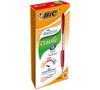 BIC Atlantis Classic Retractable Ballpoint Pen Medium 0.4 mm Red Pack of 12