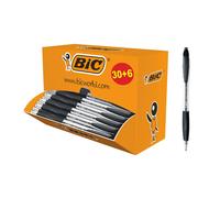 BIC Atlantis Classic Retractable Ballpoint Pens Medium Tip 1.0 mm - Box of 30 + 6 - Black
