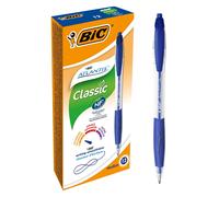 BIC Atlantis Classic Retractable Ballpoint Pen Grip Medium 0.4 mm Blue Pack of 12