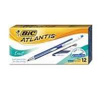 BIC Atlantis Exact Ballpoint Pen, 0.7 mm Fine Tip, Blue, Pack of 12