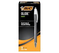 BIC Atlantis Exact Retractable Ball Pen, Fine Point (0.7 mm), Black, 12-Count