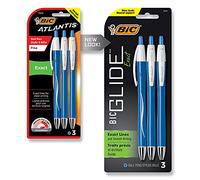 BIC Retractable Ball Pen Atlantis Exact – Fine Point 0.7 mm, Blue – Pack of 3