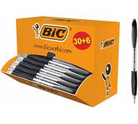 BIC Atlantis Classic Retractable Ballpoint Pens Medium Tip 1.0 mm - Box of 30 + 6 - Black