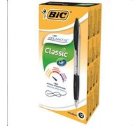 Bic Atlantis Retractable Ballpoint Pens Medium Tip 0.4mm Black 12 Pack (887132)