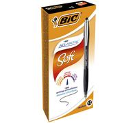 BIC Atlantis Soft Black Clip-on retractable ballpoint pen Medium 12 pc(s)