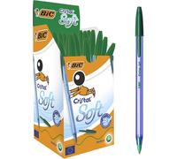 BIC Cristal Smooth Soft Medium Point Ballpoint Pens BLACK / BLUE / RED / GREEN