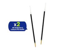Bic Ballpoint Pen 4 Colours Refill Ink - Blister Pack of 2 - Green Bic Multicolor